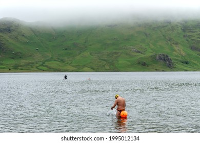 Buttermere, UK - 9 June 2021: Wild Swimming At Buttermere Lake, The Lake District