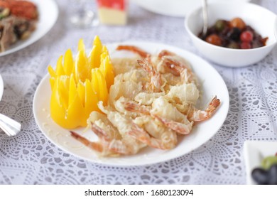 Buttermilk Prawn On Plate For Wedding