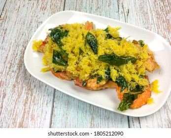 Buttermilk Prawn On A Wooden Table