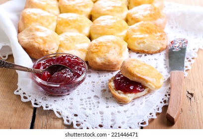 Buttermilk Scones With Strawberry Jam