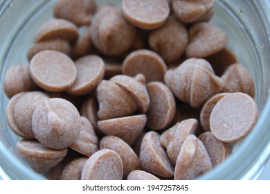 Butterscotch Chocolate Chips In A Clear Jar