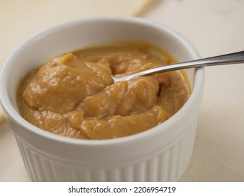 Butterscotch Pudding In White Ramekin