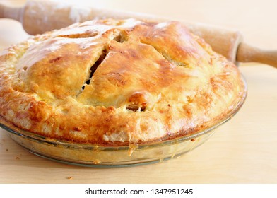 Buttery Flaky Home Made Pie Crust Cooling On Table Top