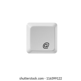 The button email from a white keyboard