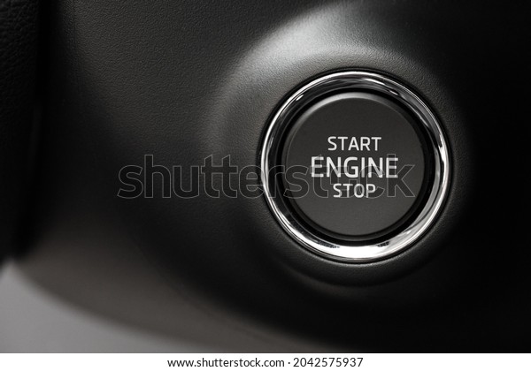 Button engine start stop. Button on and off the\
engine.Key less go 