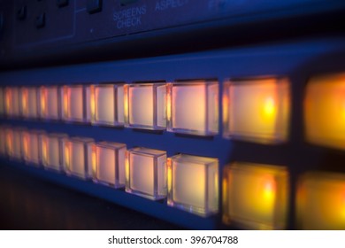 button on the control panel television and sound equipment