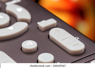 Button On The Television Remote Control.(mute And Switching Program).