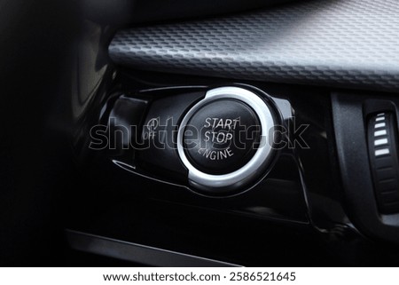 The button for stopping the start of the car engine. Engine Start Stop push button.