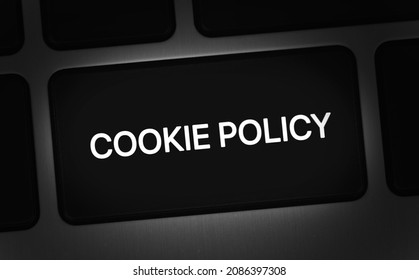Button With Text Cookie Policy Closeup