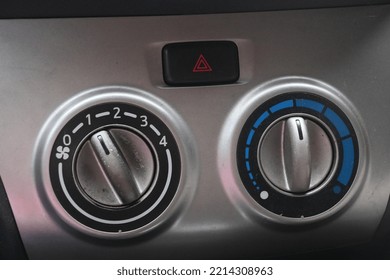 The Buttons On The Car. Ac Button, Fan Button In A Car.