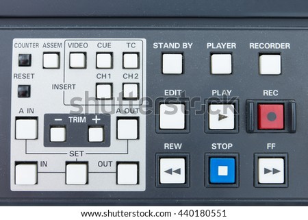 Buttons of the tape Broadcasting system
