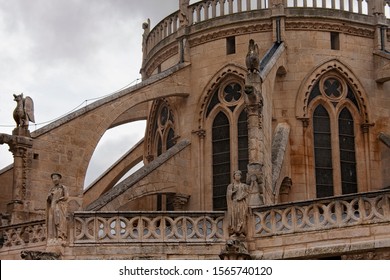 buttresses of the gothic cathedral of burgos in spain - Shutterstock ID 1565740120