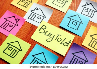 Buy To Let Mortgage Sign And Drawn Homes.