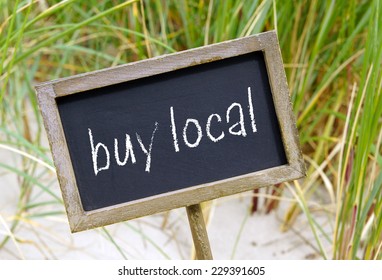 Buy Local - Chalkboard With Text