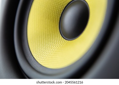 Buy Professional Studio Monitor Speakers In Music Store. High Fidelity Monitors For Musician. Professional Audio Equipment For Sound Recording Studio