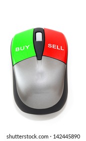 Buy and sell concept with mouse buttons
