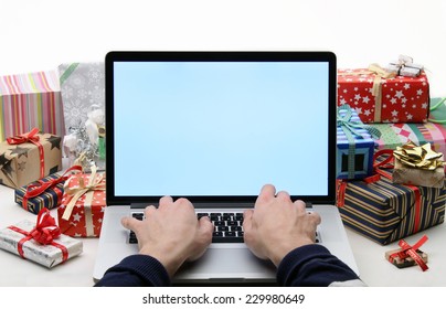 Buying christmas gifts online - online shopping concept (also available as footage)