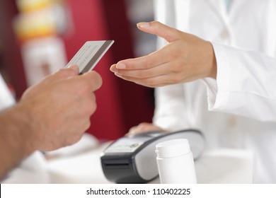 Buying With Credit Card In The Pharmacy.