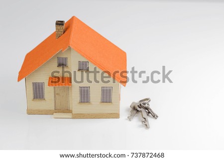 Buying new real estate concept, house and key. Protect Your Home Concept 