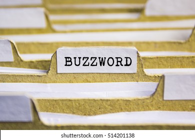 BUZZWORD word on card index paper