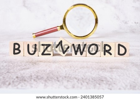 Buzzword a word written on wooden cubes