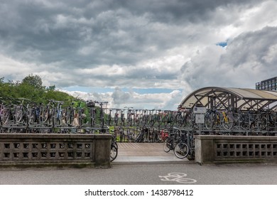 Bycicle Parking In Aarhus City Center, Denmark