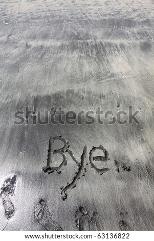 Bye words on sand