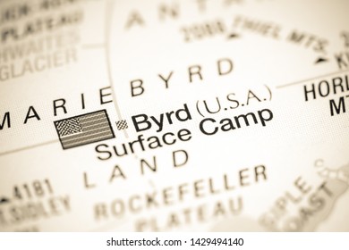 Byrd Surface Camp, USA. Antarctica on a map