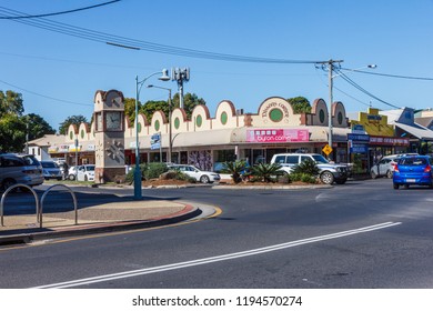 Byron Bay, Australia - 14th May 2015: Traffic Emerging From Byron Street At Dissons Corner. The Town Is Popular With Young People.