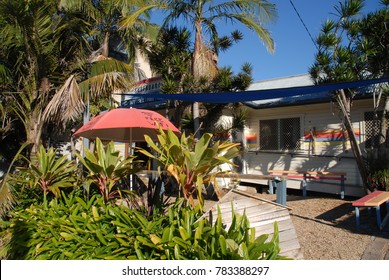 Byron Bay, Australia - July 20, 2017: Surfboard Shop In The City Of Byron Bay