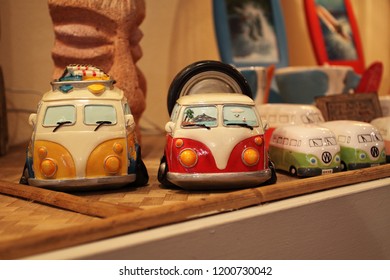 Byron Bay, New South Wales/ Australia October 24 2010: Volkswagen Van Decorative Objects Sold In An Byron Bay Shop