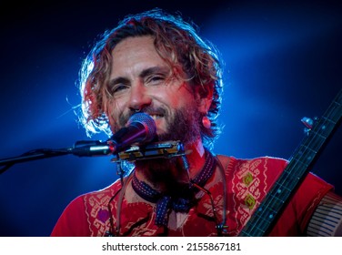 Byron Bay, New South Wales, Australia, April 17 2022, John Butler on the Crossroads stage at 33rd Byron Bay Bluesfest. Blues and Roots festival.
