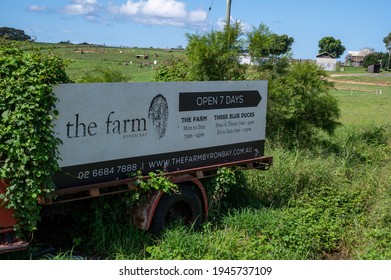 Byron Bay, NSW, Australia, 3-29-2021: The Farm Byron Bay Shortly After Being Declared A Covid 19 Hotspot