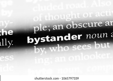 bystander word in a dictionary. bystander concept.