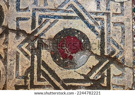 Byzantine mosaics on the floor of St. Nicholas Church Demre, Turkey.