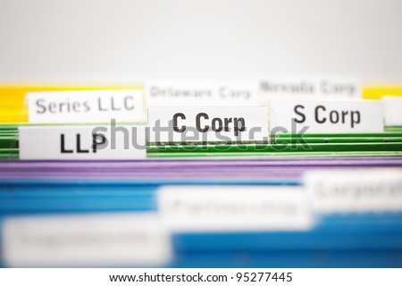C Corporation, S corp and LLP business entities on file