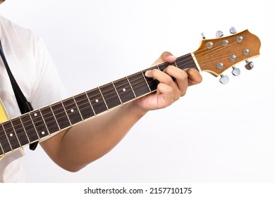 C Major chord ,how to arrange guitar chords, beginner guitar, stringed music isolated on white background
