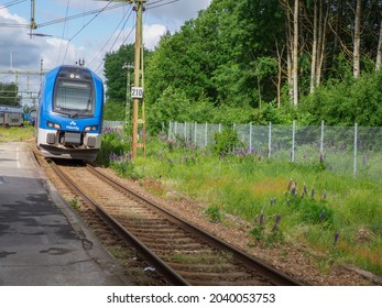 Nyköping C, Sweden -June, 2021: Train Station Of Nyköping. Södermanland Region, Scandinavia. North Europe.