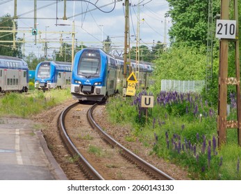 Nyköping C, Sweden -June, 2021: Train Station Of Nyköping. Södermanland Region, Scandinavia. North Europe.