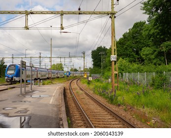 Nyköping C, Sweden -June, 2021: Train Station Of Nyköping. Södermanland Region, Scandinavia. North Europe.