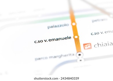 C.so V. Emanuele Station. Naples Metro map.