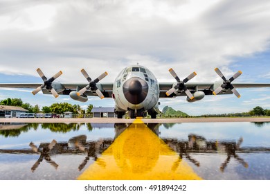 C-130 military transport aircraft of the most beautiful views.