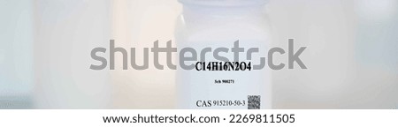 C14H16N2O4 SCH 900271 CAS 915210-50-3 chemical substance in white plastic laboratory packaging Stock foto © 