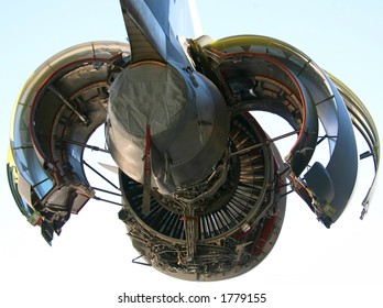 C-17 Military Aircraft Engine Opened Up