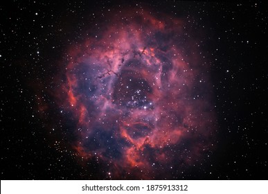 C49 or NGC2244 nebula also know as Rosette in bicolor palette taken with dedicated astrophotography camera on the telescope