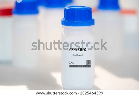 C8H4F3IO2 Togni reagent II CAS  chemical substance in white plastic laboratory packaging