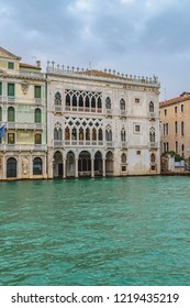 Ca Doro,the Most Famous Venetian Gothic Style Palace At Grand Canal Of Venice City.