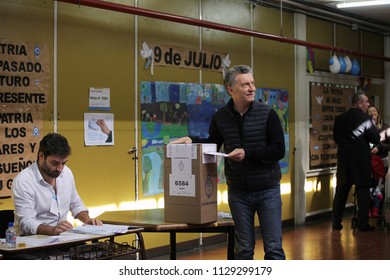 CABA, Buenos Aires, Argentina; 08-17-2017: Mauricio Macri President Of Argentina In Legislative Elections