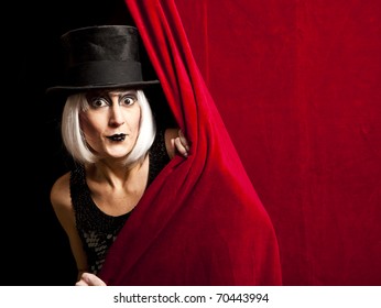 Cabaret Performer On Stage Looking At The Audience