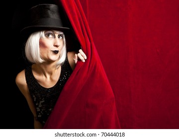 Cabaret Performer On Stage Looking At The Audience